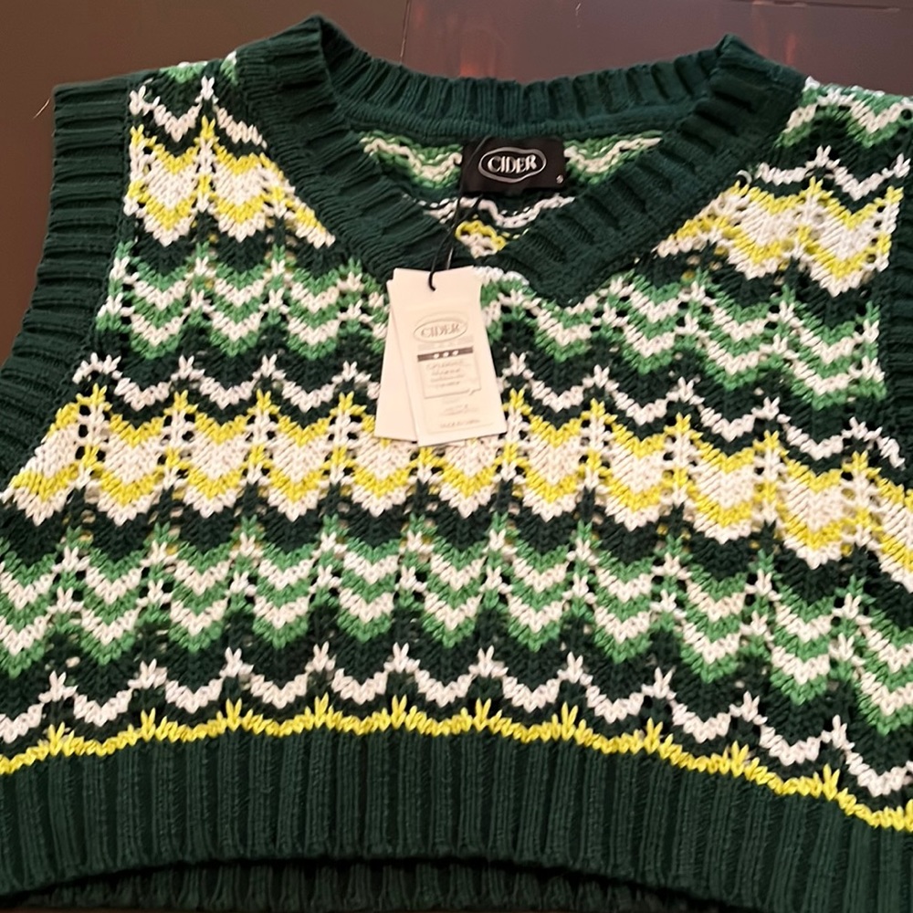 FREE SHIPPING UNTIL JAN 13 NWT oversized cropped sweater vest